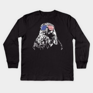 Proud Patriotic Bald Eagle Kids Long Sleeve T-Shirt